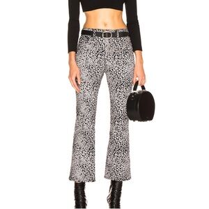 Rag & Bone Gray Cheetah Hana Cropped Jeans 28